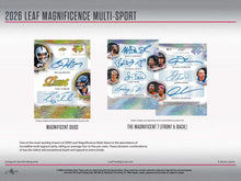 Load image into Gallery viewer, 2026 Leaf MAGNIFICENCE Multisport, 10 Box, HIGH ROLLER Random HIT Case Break #HR1 (INSANE PRODUCT!!)