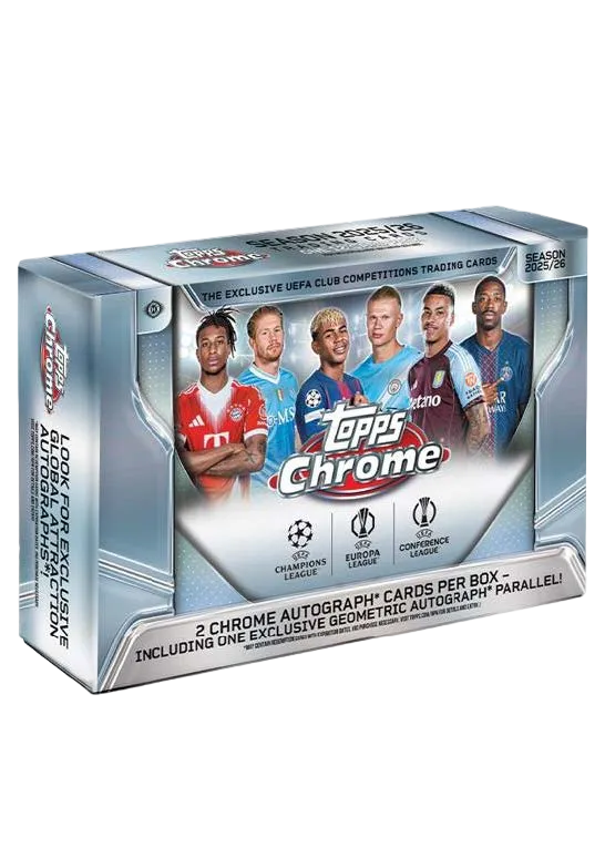 2025-26 Topps Chrome UEFA Club Competitions CCC26 Soccer 6 Box