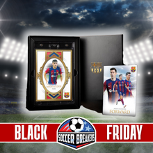 Load image into Gallery viewer, 2023-24 FUTERA FC BARCELONA UNIQUE XL CARD COLLECTION PERSONAL 12 BOX CASE (SHIP SEALED)