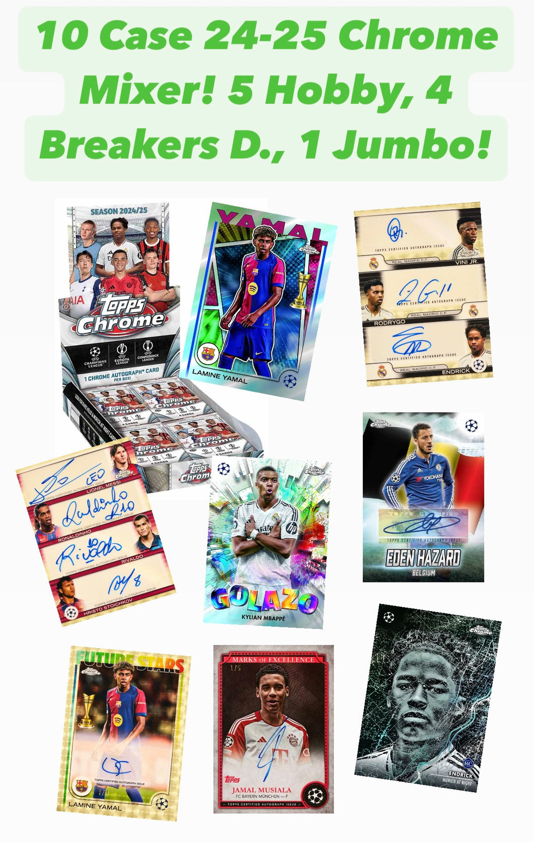 (10 CASE CHROME MIXER!) 2024-25 Topps UEFA Chrome Club Competitions CCC25 Soccer 10 CASE MIXER (5x HOBBY, 4x BD, 1x JUMBO) #PYTP40