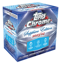 Load image into Gallery viewer, 2023-24 Topps UEFA Chrome Club Competitions SAPPHIRE CCCS24 Soccer 10 Box PYTP Case Break #PYTPS13
