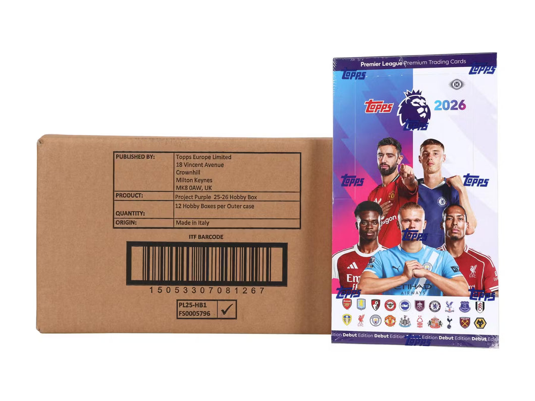 2025-26 TOPPS PREMIER LEAGUE EPL SOCCER 12 HOBBY BOX PERSONAL CASE